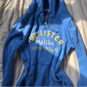 Hollister Blue Hoodie with Yellow Accents